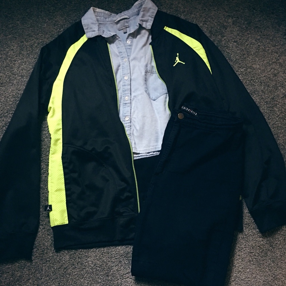 Black and neon green Air Jordan Bomber Jacket